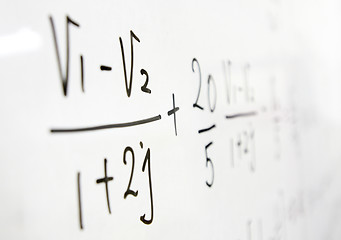 Image showing formulas on a whiteboard 