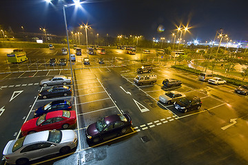Image showing car park at night 