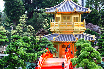 Image showing Pavilion of Absolute Perfection in the Nan Lian Garden, Hong Kon