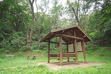 Image showing Pavilion in forest at day