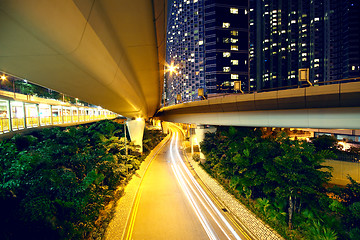 Image showing downtown area and overpass in hong kong 