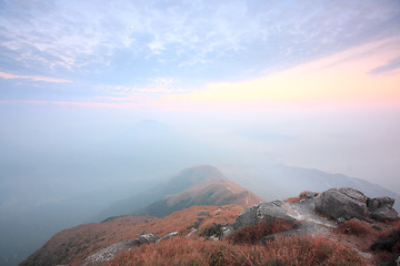 Image showing Mountain Over the Sunset 