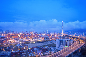 Image showing hong kong night , modern city in asia 