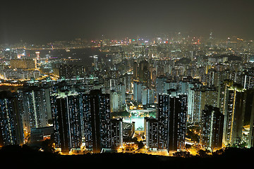 Image showing city at night, view from mountain