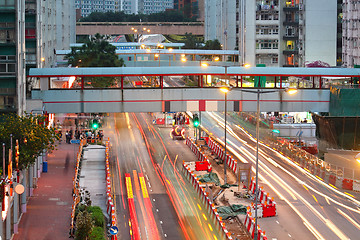 Image showing Road and traffic in downtown area