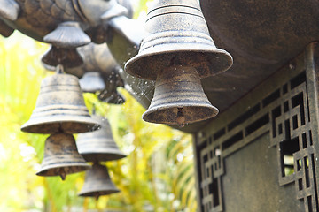 Image showing Wind chime hanging on a Chinese temple 