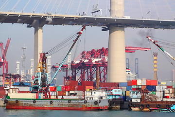 Image showing container terminal under flyover