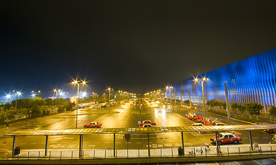 Image showing car park at night 