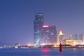 Image showing China Xiamen night view from Gulangyu island 