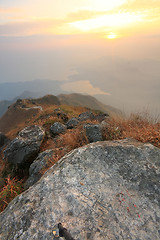 Image showing mountain range sunset