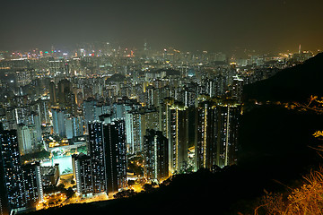 Image showing city at night, view from mountain