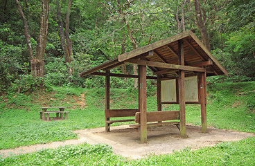 Image showing Pavilion in forest at day