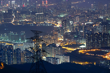 Image showing city at night, view from mountain