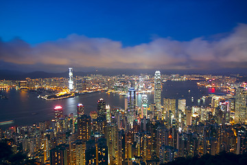 Image showing hong kong night , modern city in asia 