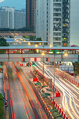 Image showing Road and traffic in downtown area