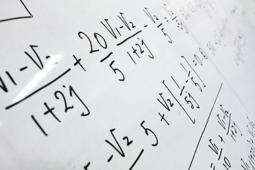 Image showing formulas on a whiteboard 