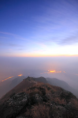 Image showing mountain range sunset