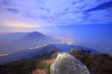 Image showing Mountain Over the Sunset 