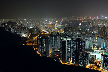 Image showing city at night, view from mountain