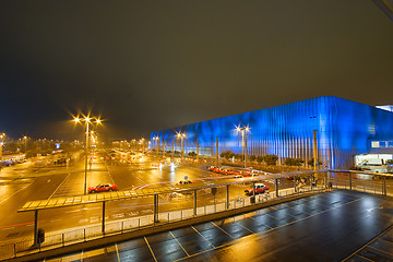 Image showing car park at night 