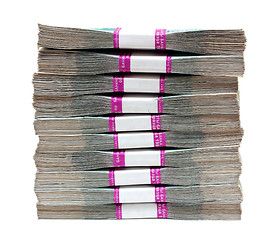 Image showing million rubles - stack of bills in packs