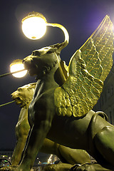 Image showing Griffins on Bank Bridge in Saint Petersburg