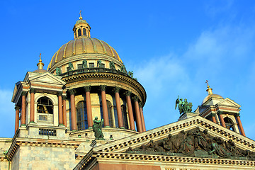 Image showing fragment of isaakiy cathedral dome in St. Petersburg