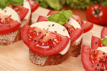 Image showing Fingerfood with mozzarella