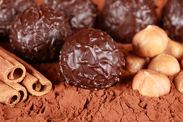 Image showing Dark Chocolate Pralines