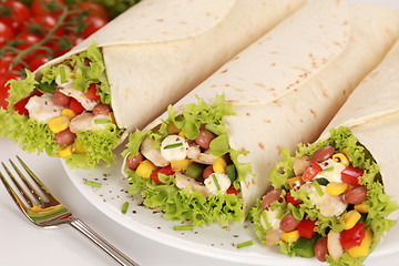 Image showing Chicken Wrap Sandwiches