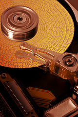 Image showing open hard disk with symbolized data