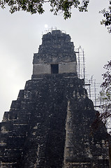 Image showing Sun and pyramid