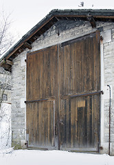 Image showing gate of a old railroad depot