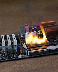 Image showing burning motherboard