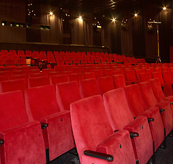 Image showing red cinema seats