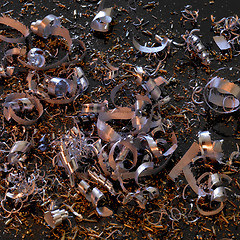 Image showing abstract metallic swarf back