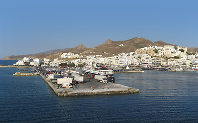 Image showing city of Naxos in Greece at evening time