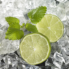 Image showing Ice with Lime Wedges