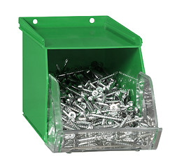 Image showing green plastic screw box