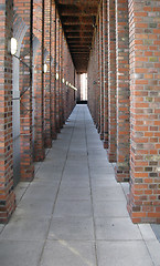 Image showing brick stone arcade