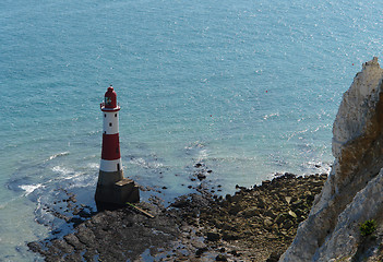 Image showing lighthouse at Beachy Head near of Newhaven