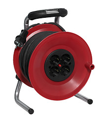 Image showing red plastic cable reel