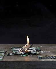 Image showing burning memory sticks