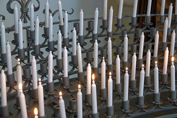 Image showing big candleholder in a church
