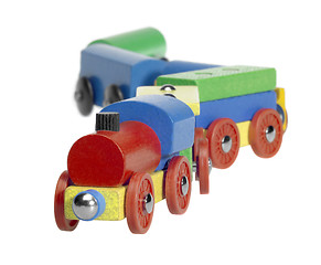 Image showing colorful wooden toy train