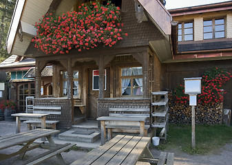 Image showing entrance of a wooden house