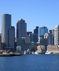 Image showing Boston skyline detail at summer time