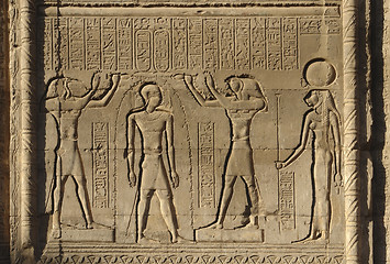 Image showing relief at Chnum Temple in Egypt