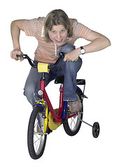 Image showing mad bicycling girl