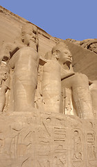 Image showing stone sculptures at Abu Simbel temples in Egypt